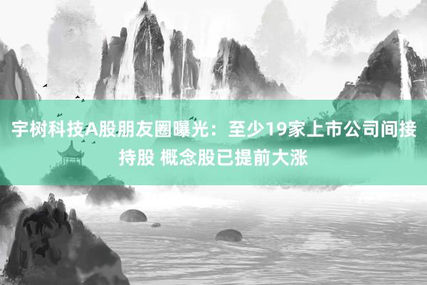 宇树科技A股朋友圈曝光：至少19家上市公司间接持股 概念股已提前大涨