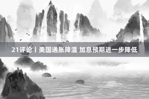 21评论丨美国通胀降温 加息预期进一步降低