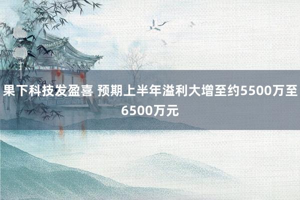 果下科技发盈喜 预期上半年溢利大增至约5500万至6500万元