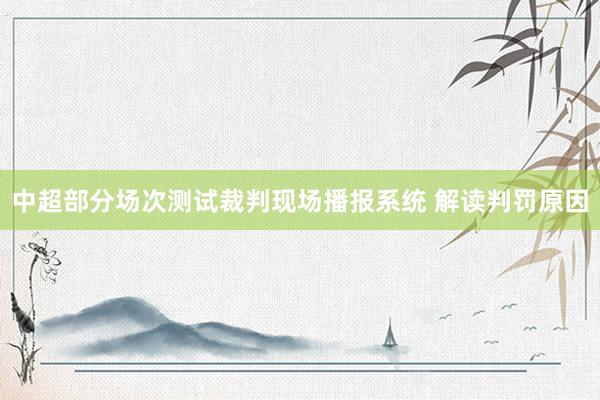 中超部分场次测试裁判现场播报系统 解读判罚原因