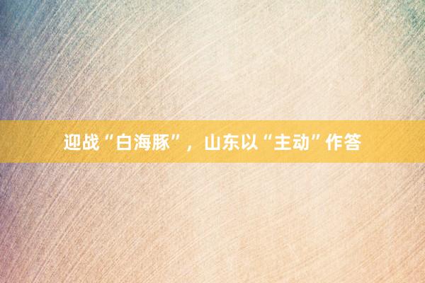 迎战“白海豚”，山东以“主动”作答