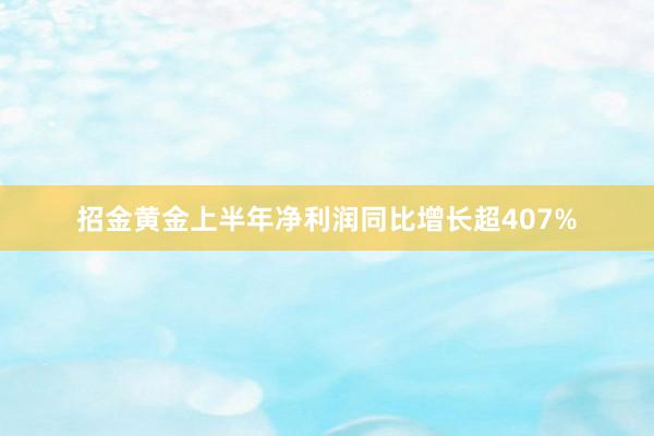 招金黄金上半年净利润同比增长超407%