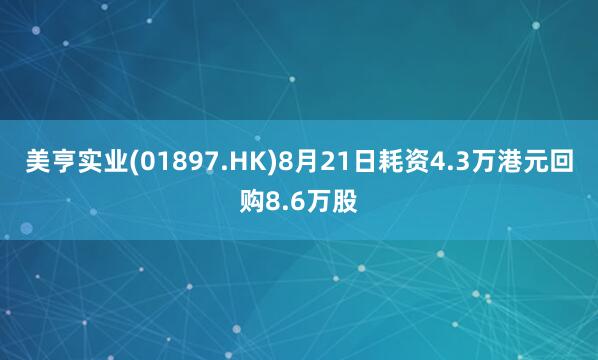 美亨实业(01897.HK)8月21日耗资4.3万港元回购8.6万股