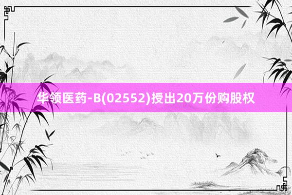 华领医药-B(02552)授出20万份购股权