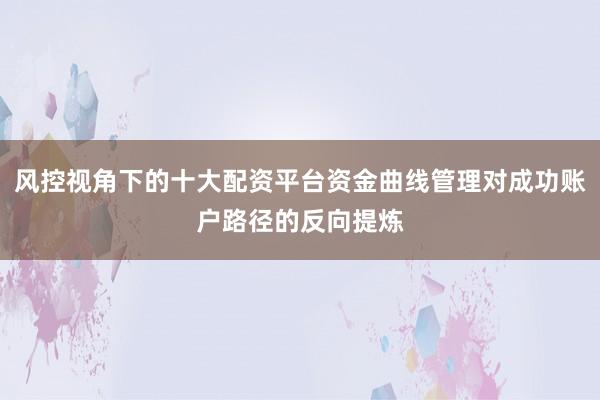 风控视角下的十大配资平台资金曲线管理对成功账户路径的反向提炼