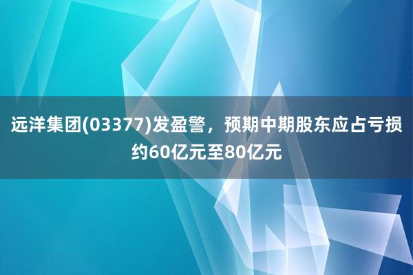 远洋集团(03377)发盈警，预期中期股东应占亏损约60亿元至80亿元