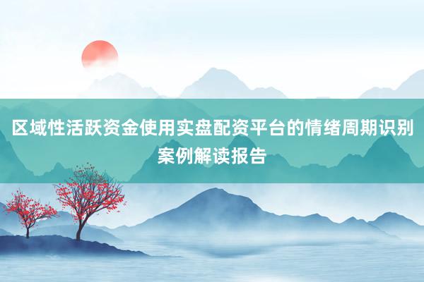 区域性活跃资金使用实盘配资平台的情绪周期识别案例解读报告
