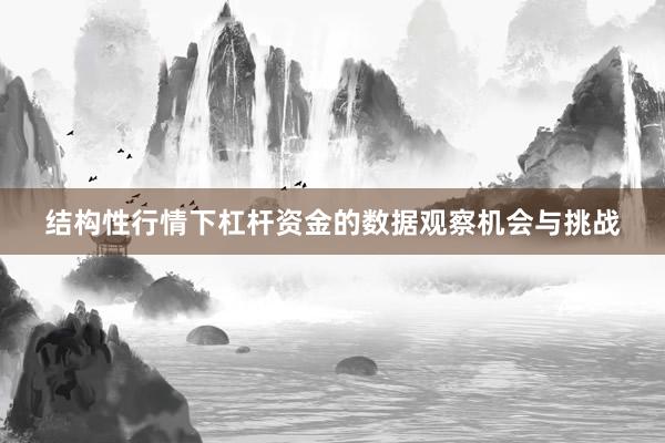 结构性行情下杠杆资金的数据观察机会与挑战
