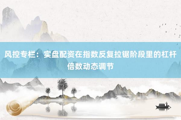 风控专栏：实盘配资在指数反复拉锯阶段里的杠杆倍数动态调节