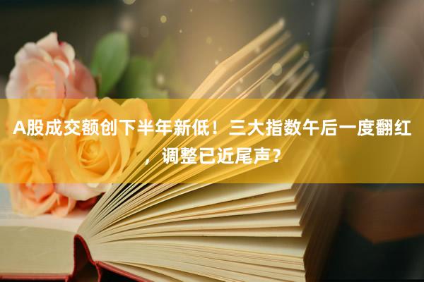 A股成交额创下半年新低！三大指数午后一度翻红，调整已近尾声？