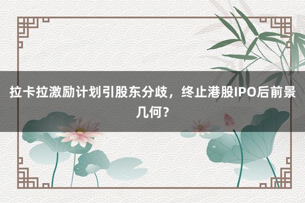 拉卡拉激励计划引股东分歧，终止港股IPO后前景几何？