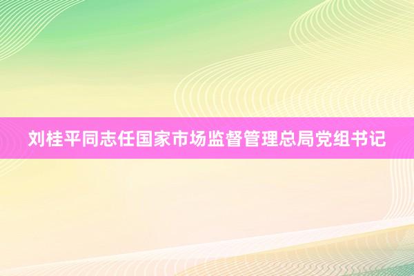刘桂平同志任国家市场监督管理总局党组书记