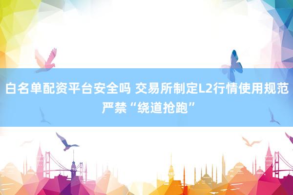白名单配资平台安全吗 交易所制定L2行情使用规范 严禁“绕道抢跑”