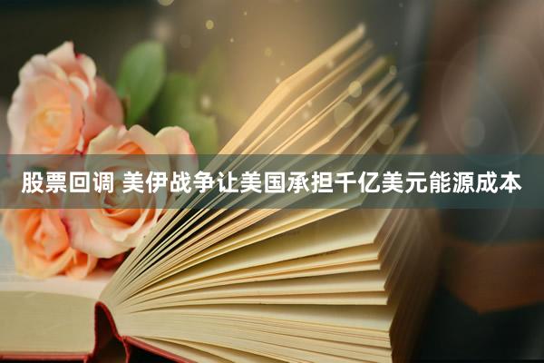股票回调 美伊战争让美国承担千亿美元能源成本