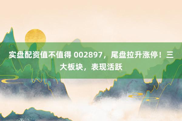 实盘配资值不值得 002897，尾盘拉升涨停！三大板块，表现活跃