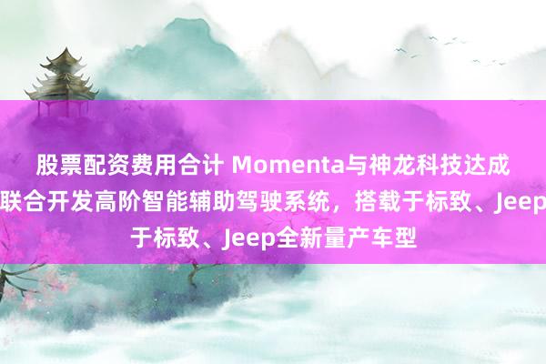 股票配资费用合计 Momenta与神龙科技达成战略合作：将联合开发高阶智能辅助驾驶系统，搭载于标致、Jeep全新量产车型